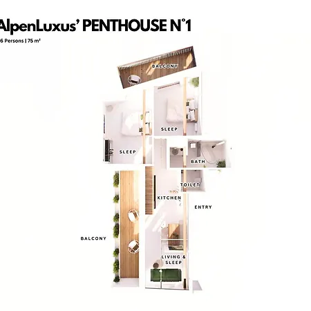 Penthouse N'1 - Rooftop Whirlpool & Mountain View By Alpenluxus Apartment