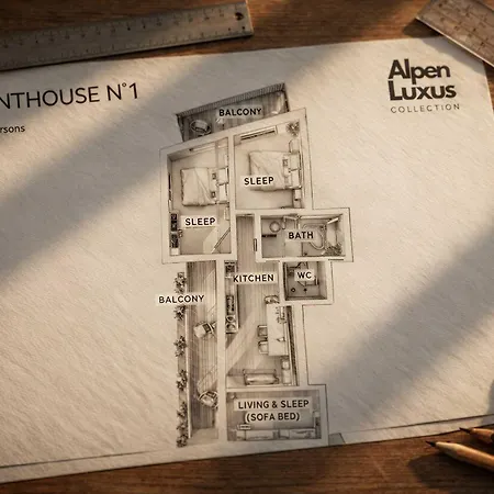 Penthouse N'1 - Balcony, Sauna & Whirlpool Access 別荘 *